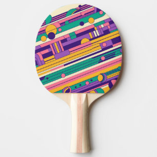 Cool, farbenfrohe 80er/90er Retro-Design Tischtennis Schläger