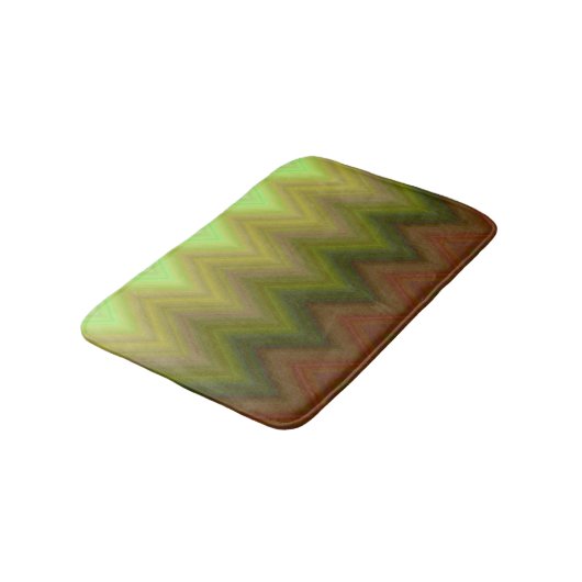 Cool farbenfrohe Ombre Zigzag Zickzack Muster Badematte (Schrägansicht)