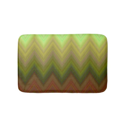 Cool farbenfrohe Ombre Zigzag Zickzack Muster Badematte (Vorderseite)