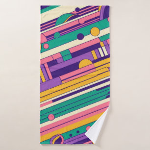 Cool, farbenfrohe Retro-Designs der 80er/90er Badehandtuch