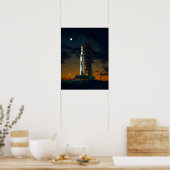 Cool-farbige Apollo Moon Mission in Launchpad Poster (Küche)