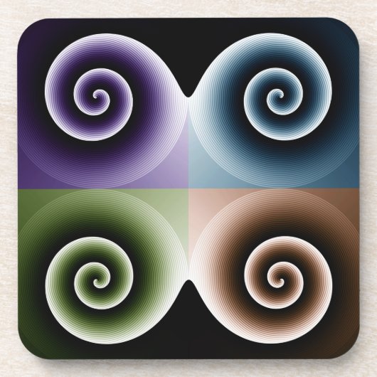 COOL Farbige Spirale Abstrakte Muster Getränkeuntersetzer (Vorderseite)