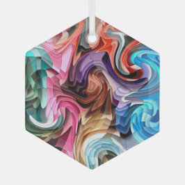 Cool-farbiges Fluid-Patchwork-Mosaik-Zeichner Ornament Aus Glas