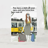 Cool Fashionista Sentimental Birthday Karte (Vorderseite)