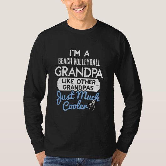 Cool Fathers Day Beach Volleyball Grandpa T-Shirt (Vorderseite)