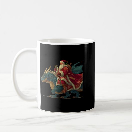 Cool Festive Dragon With Riding Santa Claus Look Kaffeetasse (Links)