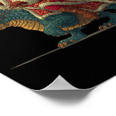 Cool Festive Dragon With Riding Santa Claus Look  Poster (Ecke)