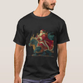 Cool Festive Dragon With Riding Santa Claus Look  T-Shirt (Vorderseite)