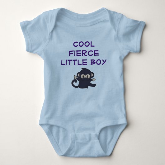 Cool Fierce Boy Funny Niedlicher Cartoon Ninja Mon Baby Strampler (Vorderseite)