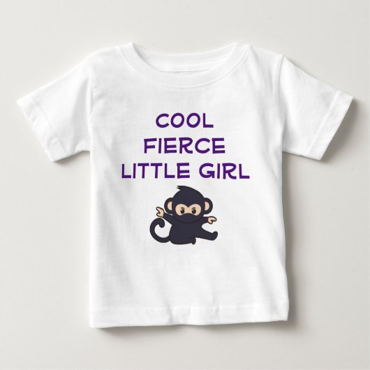 Cool Fierce Girl Funny Niedlicher Cartoon Ninja Mo Baby T-shirt (Vorderseite)