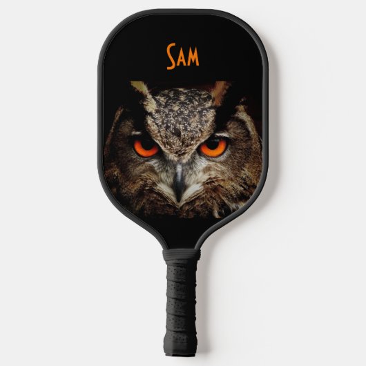 Cool Fierce Owl Black Pickleball Schläger (Rückseite)