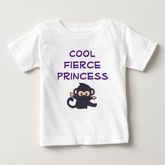 Cool Fierce Princess Funny Niedlich Ninja Monkey Baby T-shirt (Vorderseite)