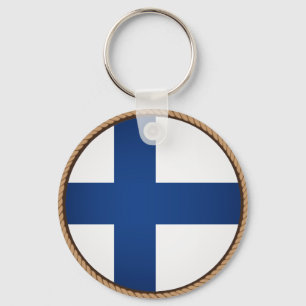 Cool Finnland-Flaggen-Siegel Schlüsselanhänger