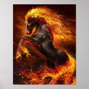 Cool Fire Horse Perfektes Geschenk Poster