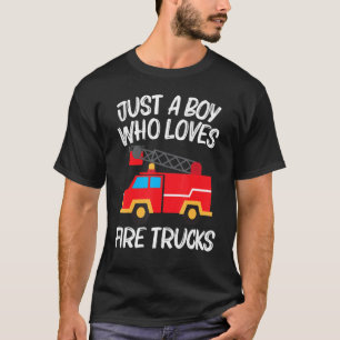 Cool Fire Truckfor Boys Men Kids Firetruck Firefig T-Shirt