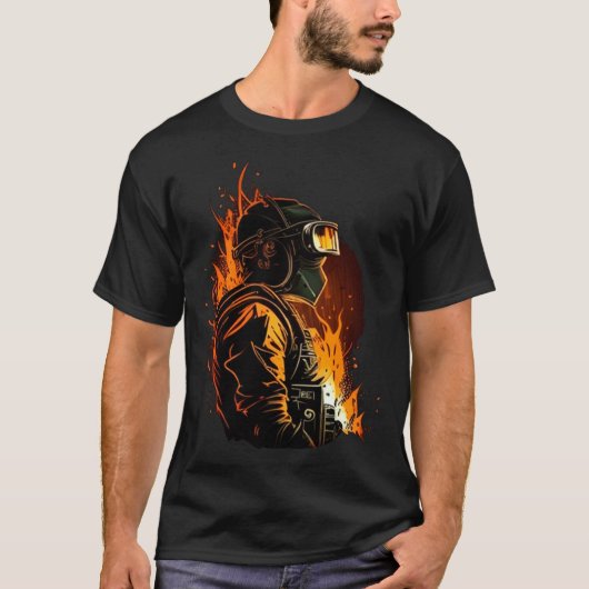 Cool Fire Welder Worker T-Shirt (Vorderseite)