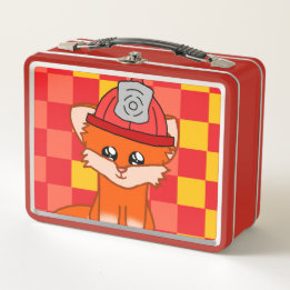 Cool Firefighter & Fox Themed Lunchbox