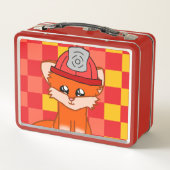 Cool Firefighter & Fox Themed Lunchbox (Rückseite)