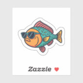 Cool Fish with Sunglasses Sticker (Blatt)