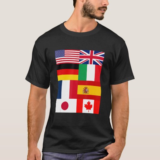 Cool Flags of The World Illustration Graphic Desi T-Shirt (Vorderseite)