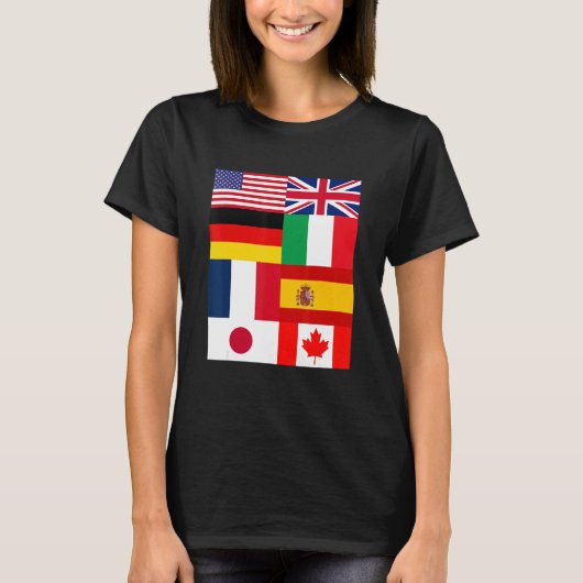 Cool Flags of The World Illustration Graphic Desi T-Shirt (Vorderseite)