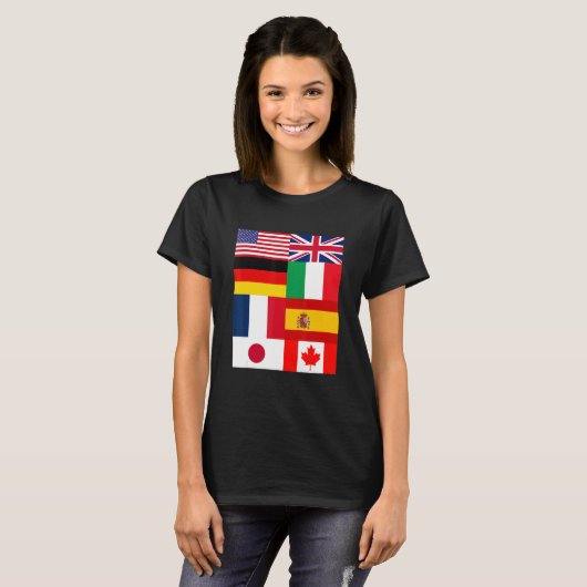 Cool Flags of The World Illustration Graphic Desi T-Shirt (Vorne ganz)