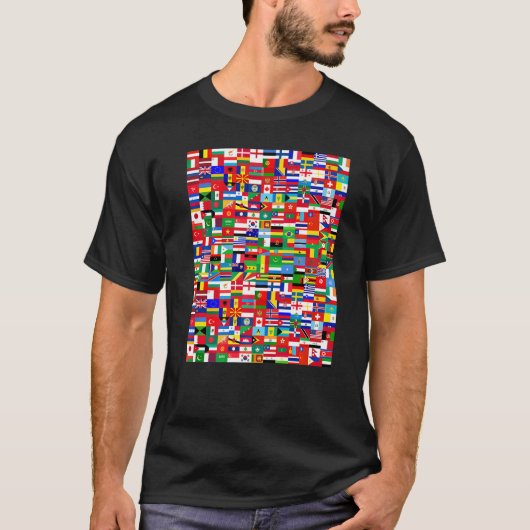 Cool Flags of The World Illustration  Graphic Desi T-Shirt (Vorderseite)