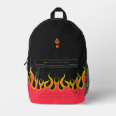 Cool Flame Initial Stylish Fire Burning Bedruckter Rucksack (Vorderseite)