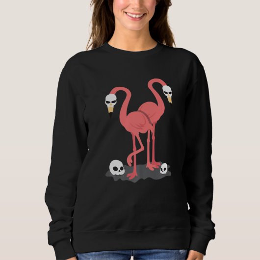 Cool Flamingo Animal Bird Skulls Fun Sweatshirt (Vorderseite)