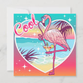Cool Flamingo Feiertagskarte (Vorderseite)