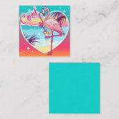 Cool Flamingo Mitteilungskarte (Vorne/Hinten)