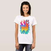 Cool flammend: Der Rebellentelefon Llama T-Shirt (Vorne ganz)