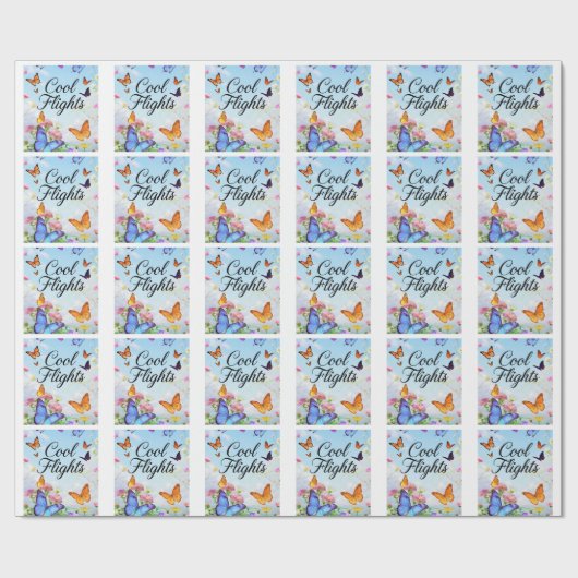 Cool Flights Schmetterling Geschenkpapier (Flach)