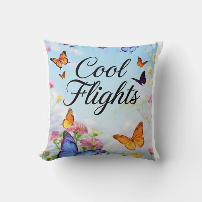 Cool Flights Schmetterling Kissen (Vorderseite)