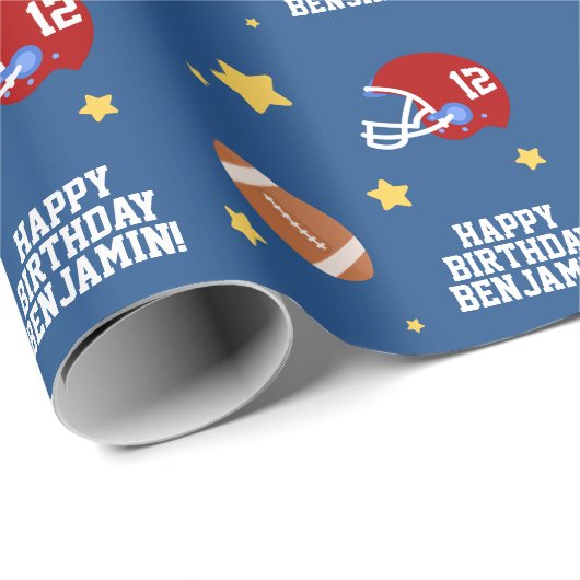 Cool Football Super Star Geschenkpapier (Rolleneckpunkt)