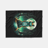 Cool Fox Skeleton Halloween Christmas Birthday Fleecedecke (Vorderseite (Horizontal))