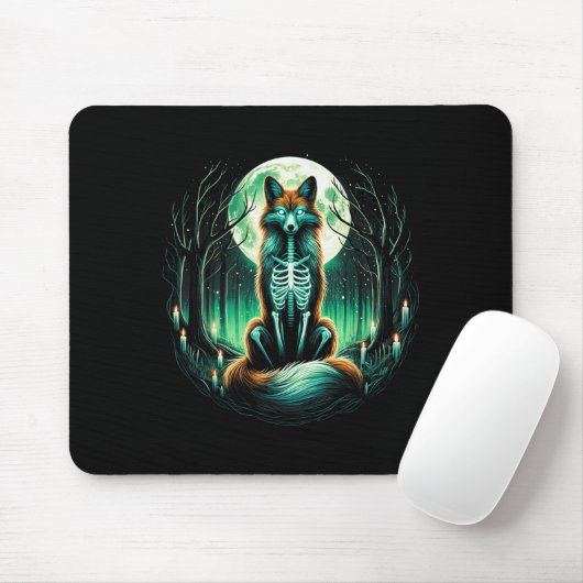 Cool Fox Skeleton Halloween Christmas Birthday  Mousepad (Mit Mouse)
