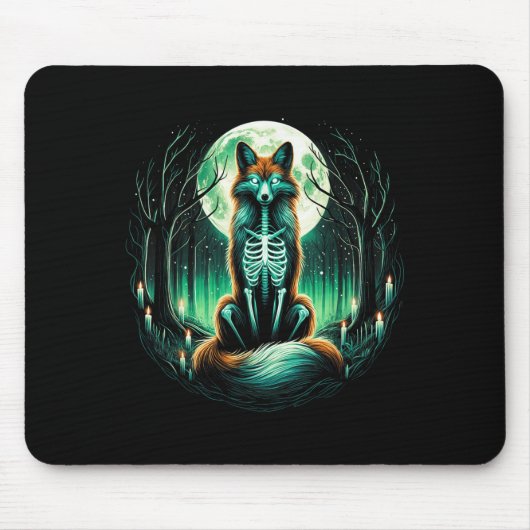 Cool Fox Skeleton Halloween Christmas Birthday  Mousepad (Vorne)