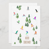 Cool Freeride Snowboarder Frohe Weihnachten Einladung (Vorne/Hinten)
