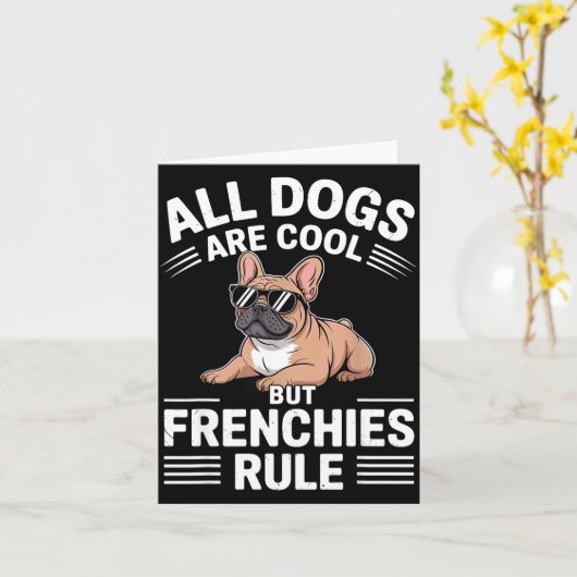 Cool French Bulldog Art For Men Women Kids Frenchi Karte (Gelbe Blume)