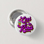 Cool, freundlich zu sein - Eiscreme Vintager Retro Button (Vorne & Hinten)