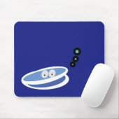 Cool Friendly Clam Zeichnend Royal Blue Background Mousepad (Mit Mouse)