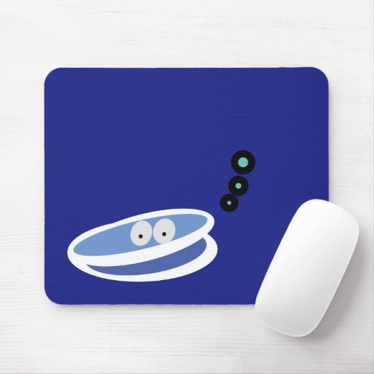 Cool Friendly Clam Zeichnend Royal Blue Background Mousepad (Mit Mouse)