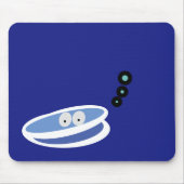 Cool Friendly Clam Zeichnend Royal Blue Background Mousepad (Vorne)