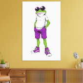 Cool Frog Canvas – Funny Glasses Frog Kids WallArt Leinwanddruck (Insitu (Wohnzimmer))