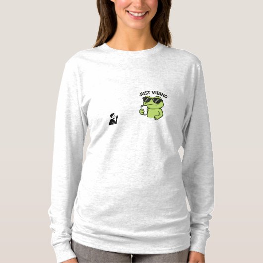 Cool Frog “Just Vibing” Funny T-Shirt (Vorderseite)