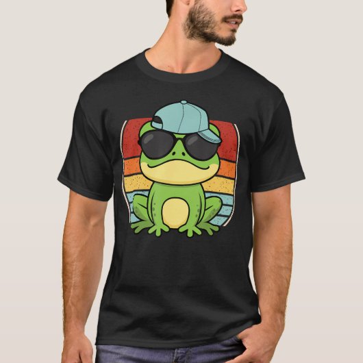Cool Frog Sunglasses Retro Frog Lover T-Shirt (Vorderseite)