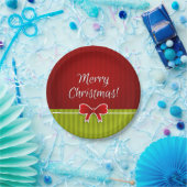Cool frohe Weihnachts-Design Red Green Muster Pappteller (Party)