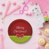 Cool frohe Weihnachts-Design Red Green Muster Pappteller (Party)