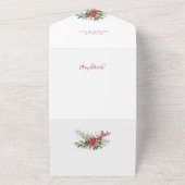 Cool frohe Weihnachtskalligraphie Holly 2-Foto All In One Einladung (Außenbereich)